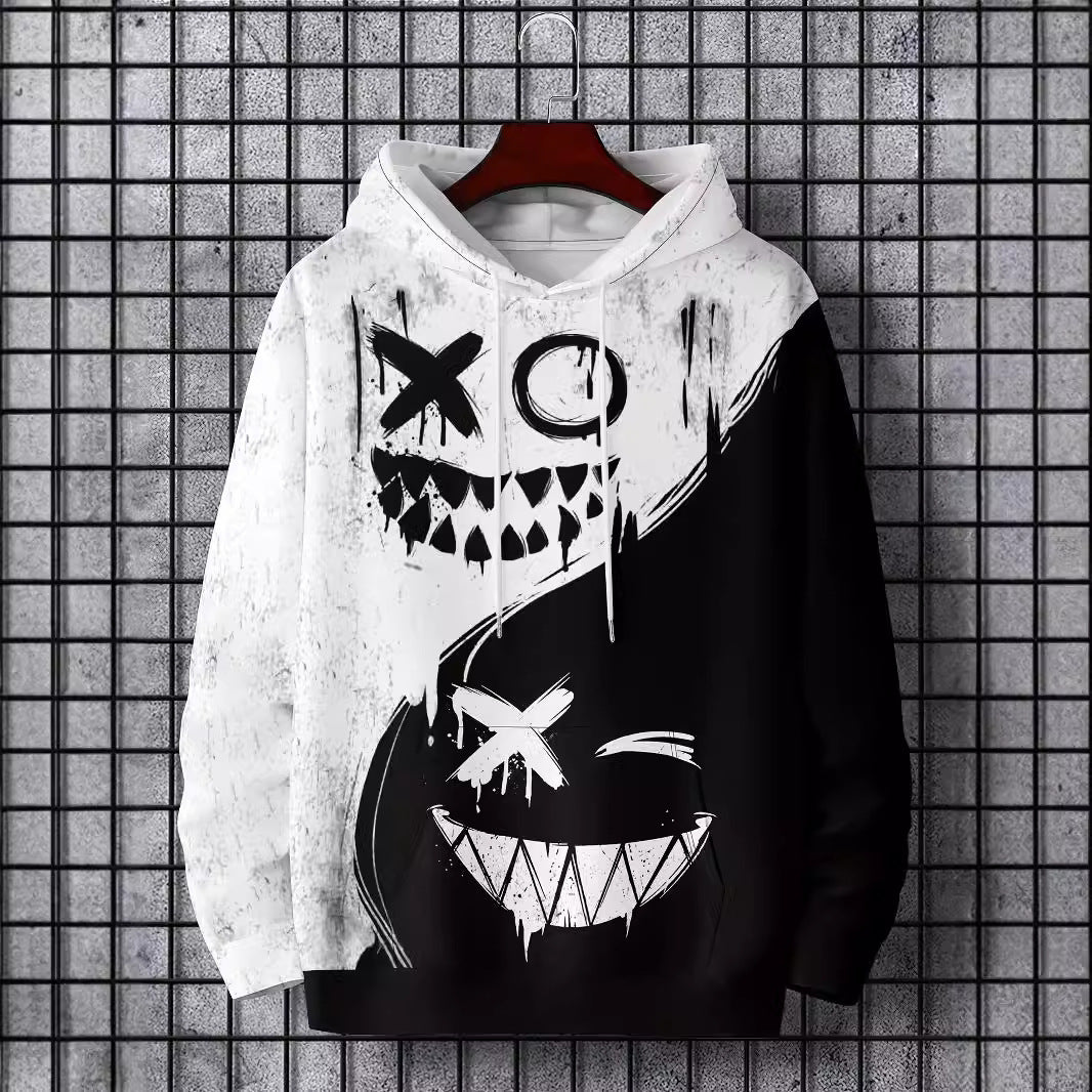 Autumn And Winter Long Sleeve Hooded 3D Digital Sweater