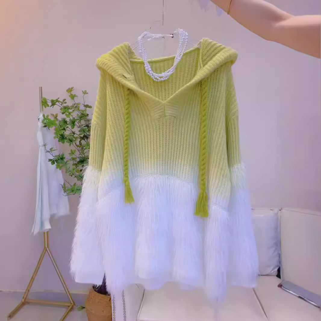 Gradient Color Soft Glutinous Lazy Sweater Women