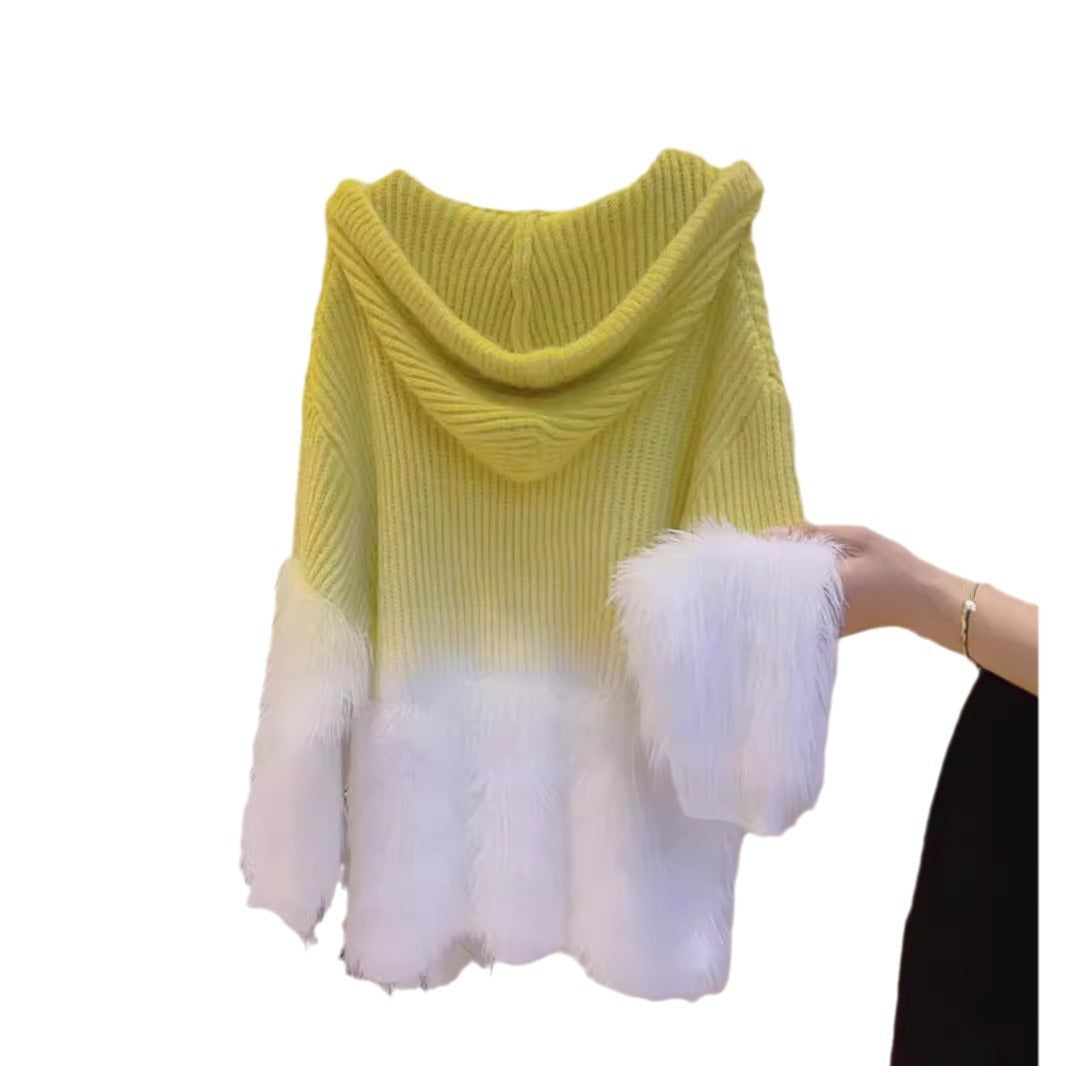 Gradient Color Soft Glutinous Lazy Sweater Women