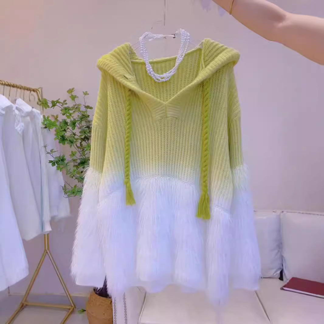 Gradient Color Soft Glutinous Lazy Sweater Women