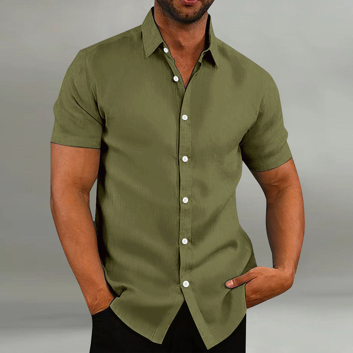 Men's Vintage Cotton Linen Casual Loose Short Sleeves Shirt